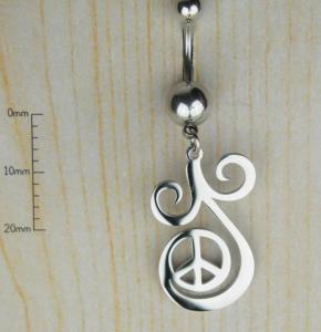 316 Cerrahi Çelik Barış Hippi Göbek Piercing