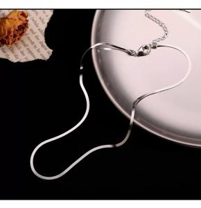 Paslanmaz Çelik Ezme Yılan Sırtı Kolye 3 Ml 40+5 Sm