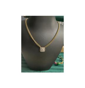 Paslanmaz Çelik Gerdanlık Baget Kesim Zirkon Taşlı Kadın Kolye