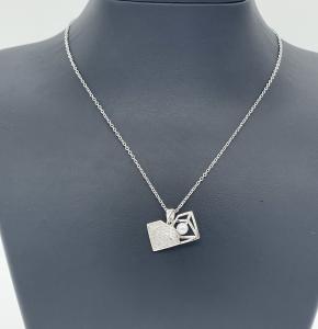 Paslanmaz Çelik Inci Taşlı Geometrik Kadın Kolye