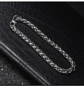 Paslanmaz Çelik Örgü Model Hip Hop Zincir Erkek Bileklik 5 Mm