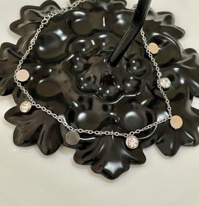 Paslanmaz Çelik Siyah Zirkon Taşlı Kuba Zincir Kadın Halhal