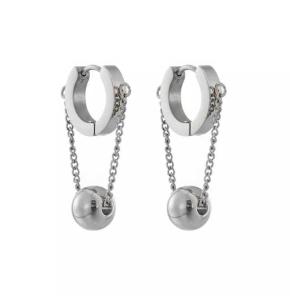 Paslanmaz Çelik Zincir Halka Trend Bomba Kadın Küpe