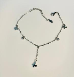 Paslanmaz Çelik Zirkon Taşlı Kelebek Kadın Halhal